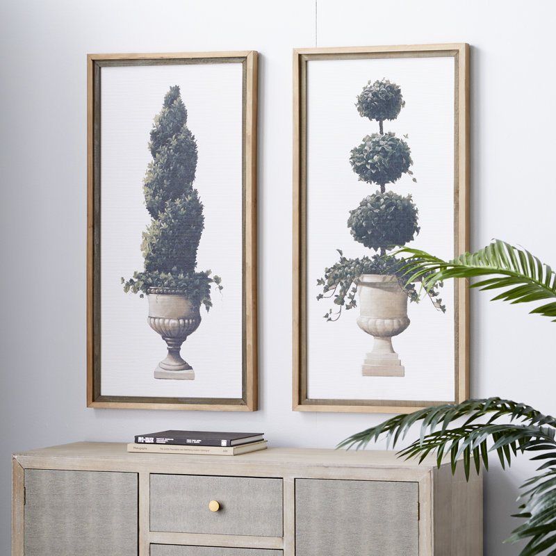 Ophelia & Co. Tall Rectangular Botanical Wood Framed Wall Décor 2